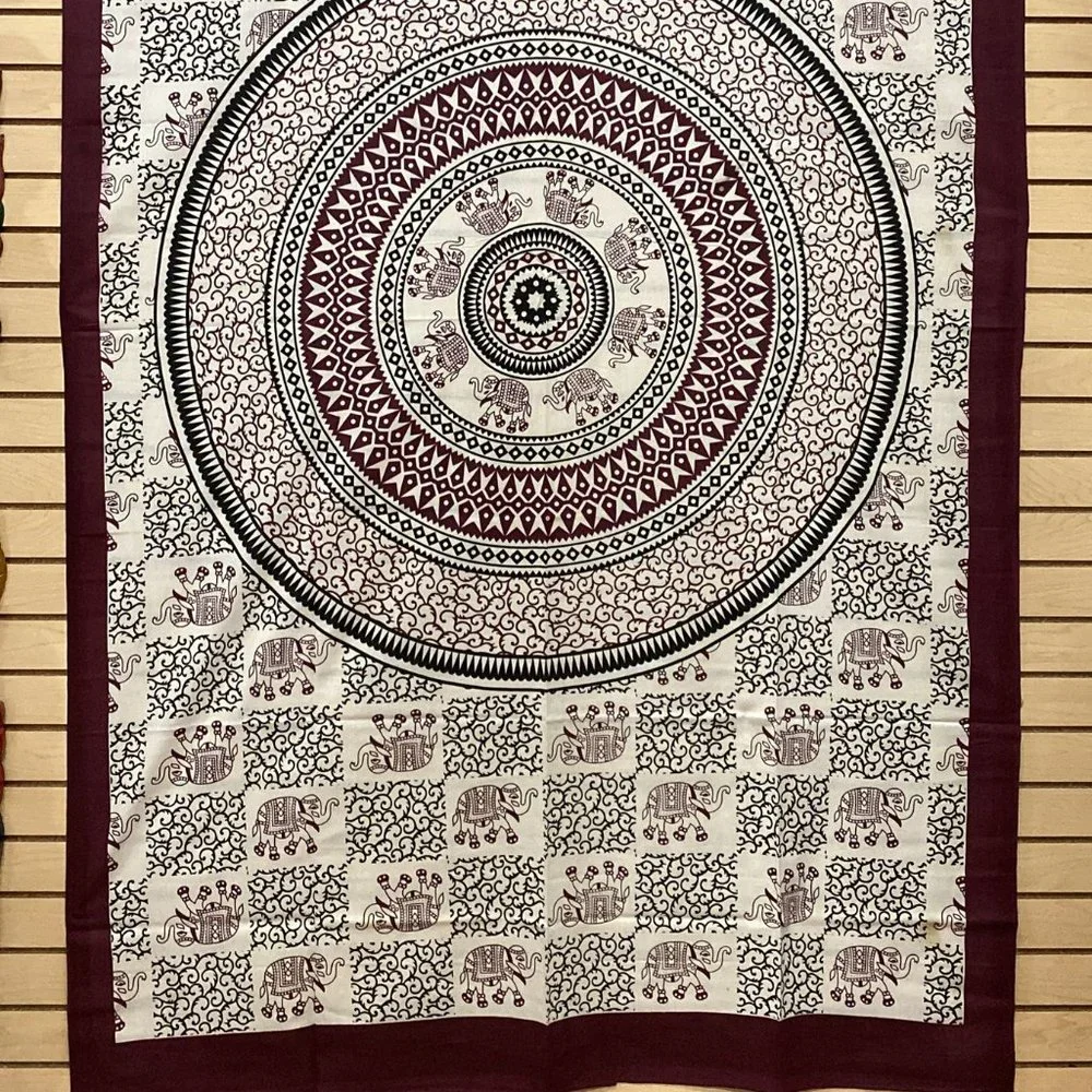 Elephant & Vine Mandala Tapestry